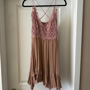 Free People One Adella Coral Slip Dress